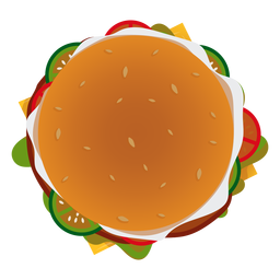 Burger top view icon PNG Design