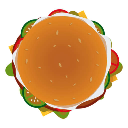 Icono de vista superior de hamburguesa Diseño PNG