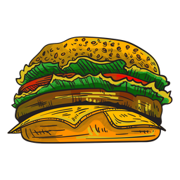 Dibujos animados de hamburguesa con queso Diseño PNG