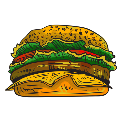 Desenhos animados de cheeseburguer Desenho PNG