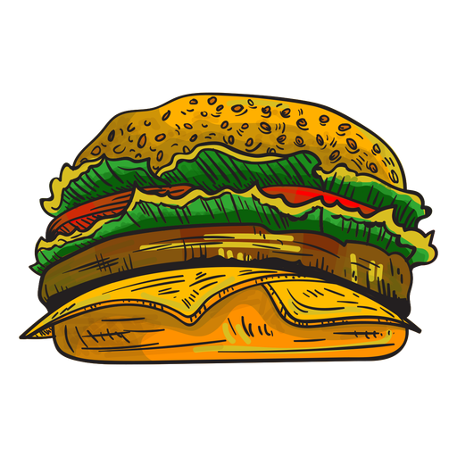 Dibujos animados de hamburguesa con queso Diseño PNG