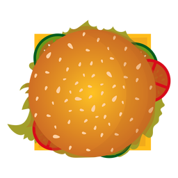 Ícone de vista superior do cheeseburger Transparent PNG