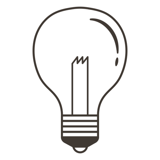 Classic light bulb stroke icon PNG Design