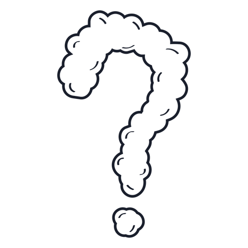Cloud question mark drawing PNG Design