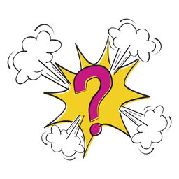 Dibujos animados de signo de interrogación cómico Diseño PNG
