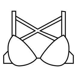 Icono de trazo de sujetador triangular cruzado Diseño PNG