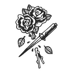 Cut roses vintage tattoo PNG Design Transparent PNG