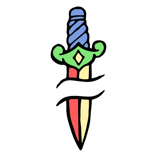 Adaga colorida tatuagem vintage - Baixar PNG/SVG Transparente