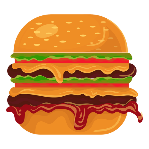 Icono de hamburguesa doble Diseño PNG