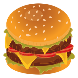 Double cheeseburger icon PNG Design