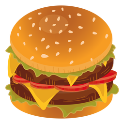 Ícone de cheeseburger duplo Transparent PNG