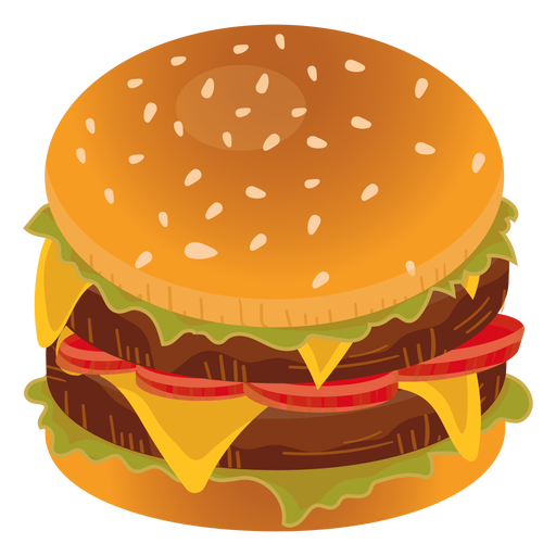 Double cheeseburger icon PNG Design