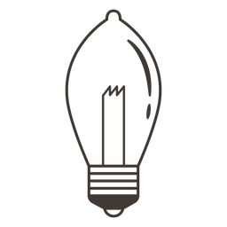 Icono de trazo de bombilla elipsoidal Diseño PNG