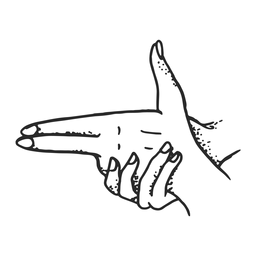 Tatuagem de dedo arma vintage Desenho PNG