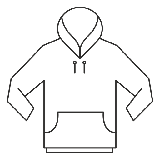 Icono de trazo de sudadera con capucha de bolsillo frontal Diseño PNG