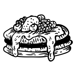 Fruchtpfannkuchen Hand gezeichnet PNG-Design