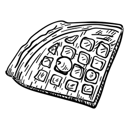 Dibujado a mano fruta waffle Diseño PNG