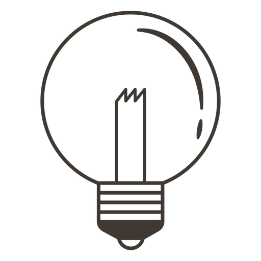 Globe light bulb stroke icon PNG Design
