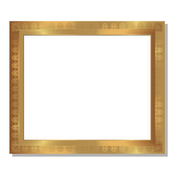 Glossy floral golden frame PNG Design