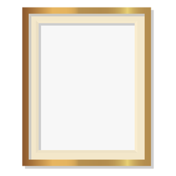 Glossy golden frame Transparent PNG