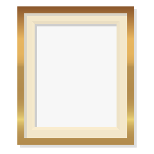 Glossy golden frame decoration PNG Design