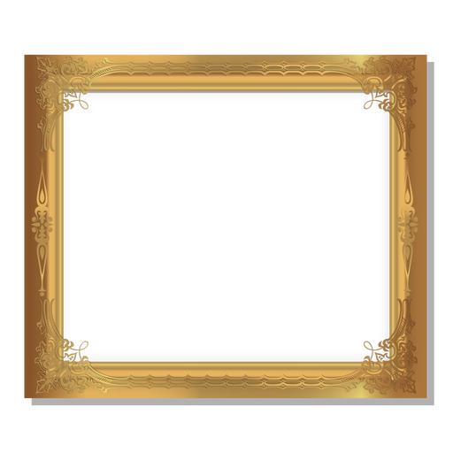 Glossy ornamental golden frame
