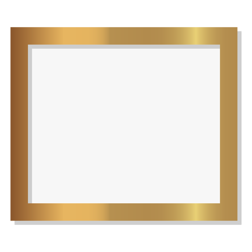 Glossy rectangle golden frame PNG Design
