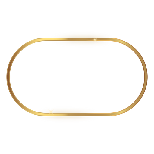 Glänzend abgerundeter goldener Rahmen PNG-Design