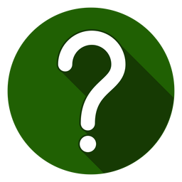 Icono de signo de interrogación de círculo verde Diseño PNG