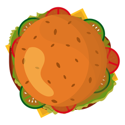 Hamburger Draufsichtsymbol PNG-Design