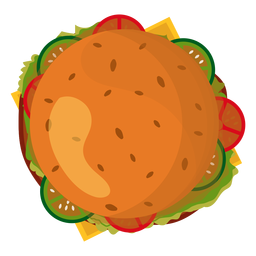 Ícone de vista superior do hambúrguer Transparent PNG
