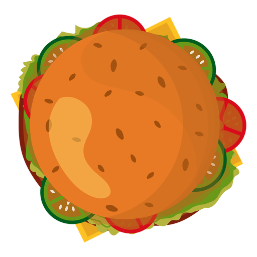 Hamburger top view icon PNG Design