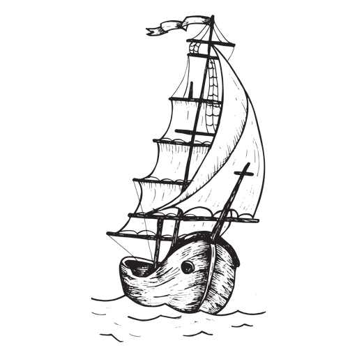 Hand gezeichnetes Briggschiff PNG-Design