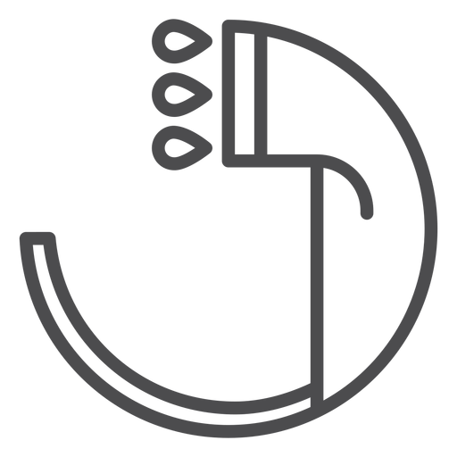 Handheld-Duschkopf-Strichsymbol PNG-Design