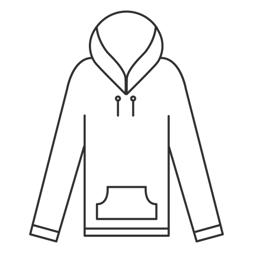 Icono de trazo de sudadera con capucha de manga larga