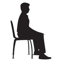 Hombre sentado en silueta de silla Diseño PNG