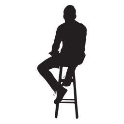 Hombre sentado en silueta de silla alta Diseño PNG