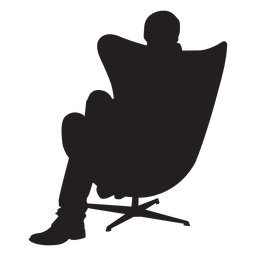 Man sitting on modern chair silhouette PNG Design