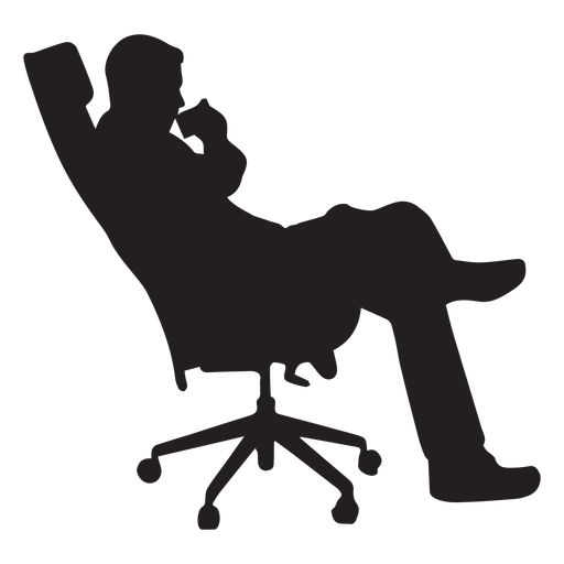 Man Sitting On Office Chair Silhouette PNG & SVG Design For T-Shirts