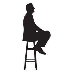 Hombre sentado en silueta de silla alta Diseño PNG