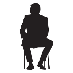Homem sentando silueta pessoas sentando Desenho PNG