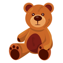Old teddy bear illustration PNG Design