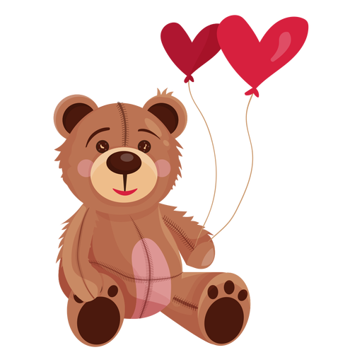Viejo peluche con globos de corazon Transparent PNG Viejo peluche con globos de corazon Transparent PNG
