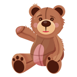 Ilustração de ursinho antigo acenando Desenho PNG