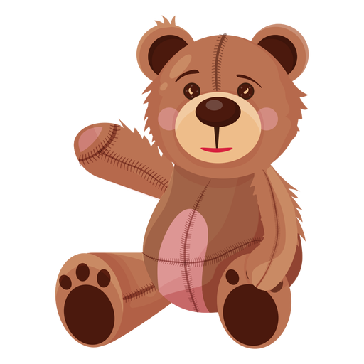 Viejo oso de peluche que agita la ilustración Diseño PNG