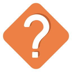 Icono de signo de interrogación cuadrado naranja Diseño PNG