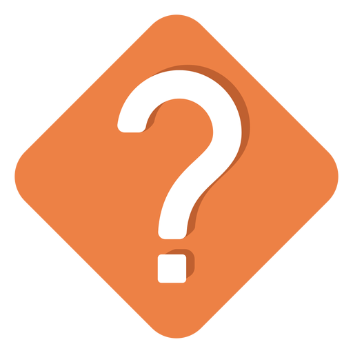 Icono de signo de interrogación cuadrado naranja Diseño PNG