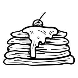 Panquecas desenhadas à mão Desenho PNG