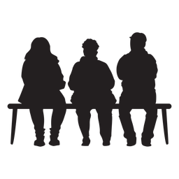 People sitting on bench silhouette Transparent PNG