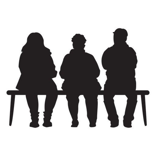 People sitting on bench silhouette - Transparent PNG & SVG vector file